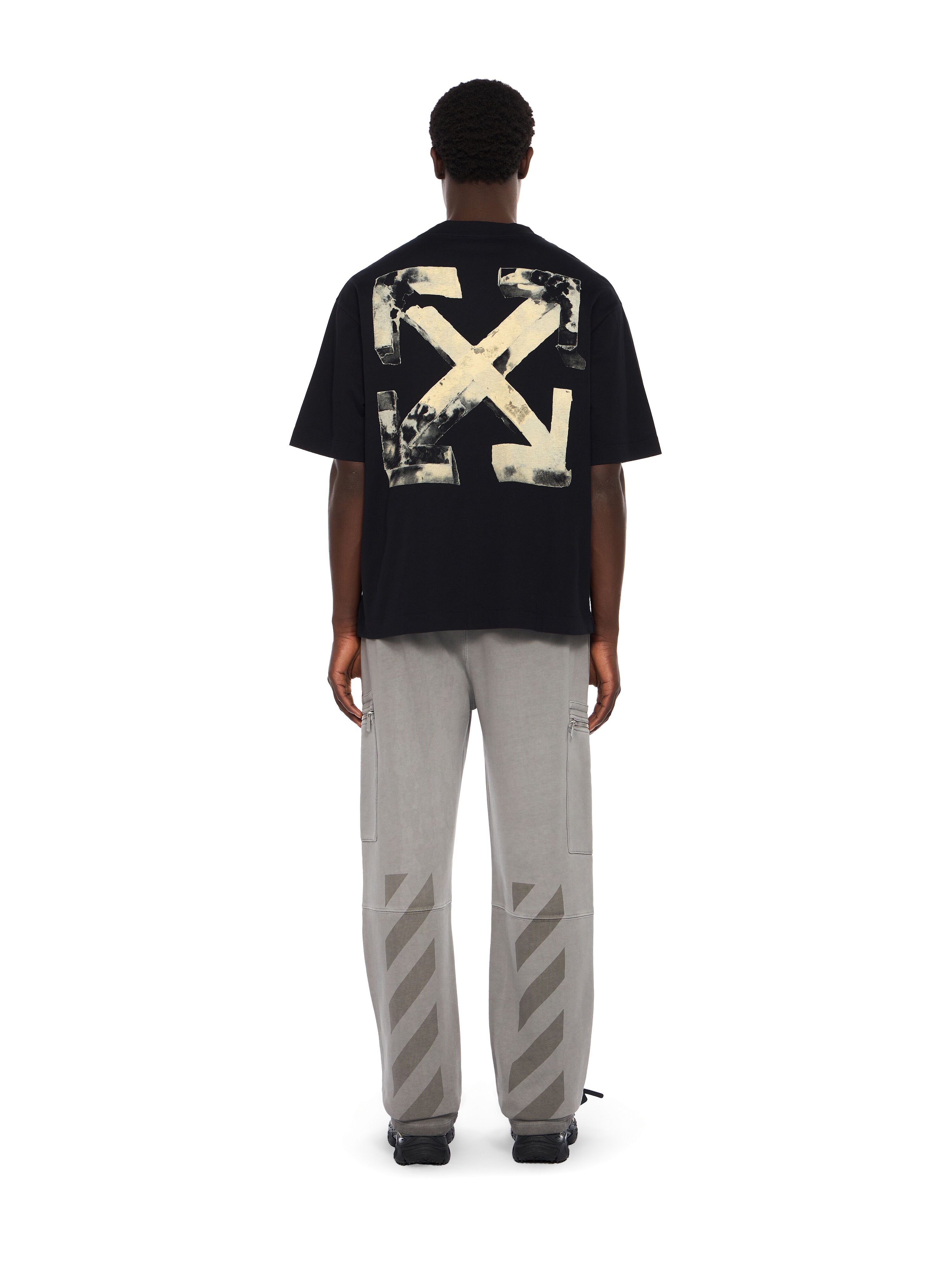 OFF WHITE Cloudy Arrow Skate Logo T-Shirt BLACK - DOUBLE CREAM OMAA120F25JER00G