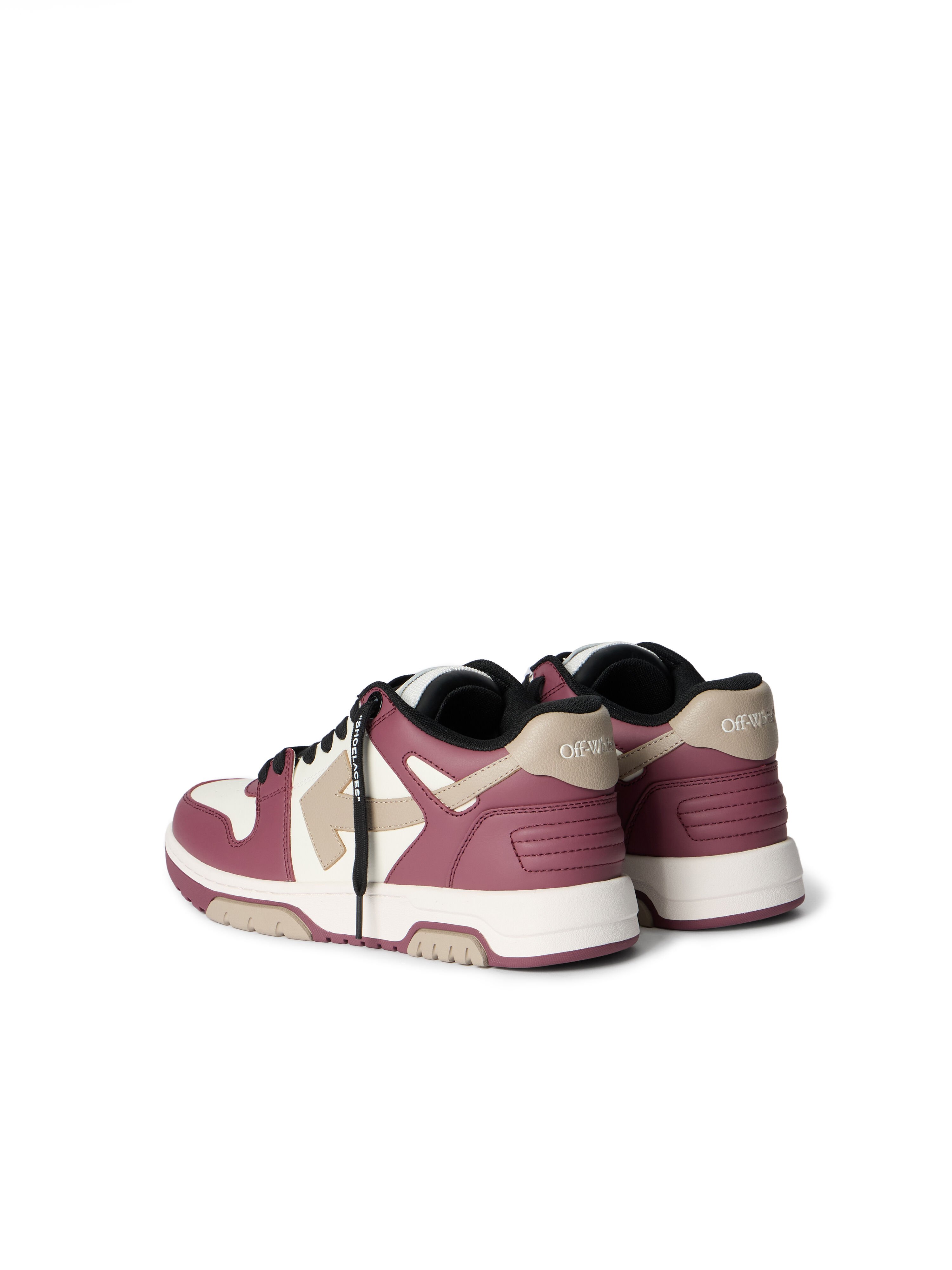 OFF WHITE Out Of Office Leather Sneakers WHITE - BURGUNDY OWIA259F25LEA003