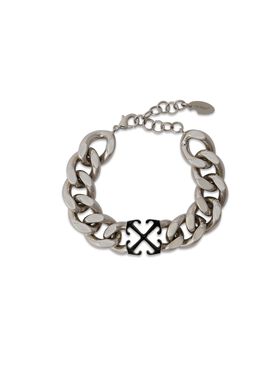 OFF WHITE Enamel Arrow Chain Bracelet SILVER OMOA106C99MET001