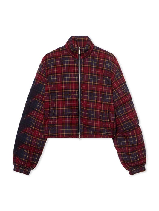 Arrow Spray Check Puffer Jacket OFF WHITE Arrow Spray Check Puffer Jacket BORDEAUX/PURPLE-BLUE IRIS OWEJ007F25FAB001