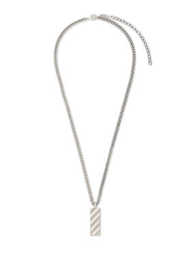 OFF WHITE Diag Necklace SILVER OMOB15WC99MET001