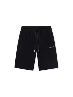 OFF WHITE Vibe Arrow Skate Sweatshorts BLACK - AQUA GLASS OMCI013S25FLE004