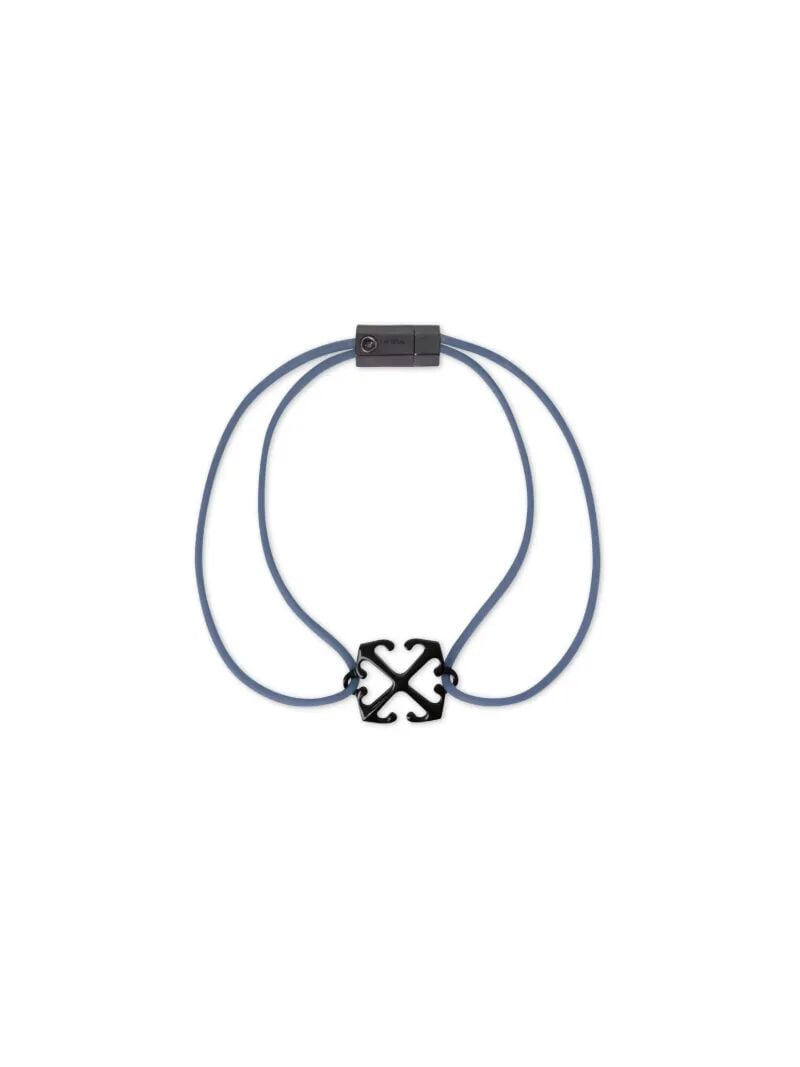 OFF WHITE Bracciale In Gomma Con Finitura Smaltata BLU OMOA10AC99MET001