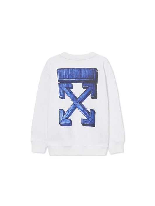 OFF WHITE Arrow Sketch Crewneck WHITE 44BBA001S26F004