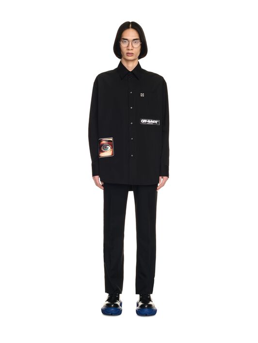 OFF WHITE EYE LOGO POPL OVERSIZE SHIRT BLACK OMGE004F24FAB002