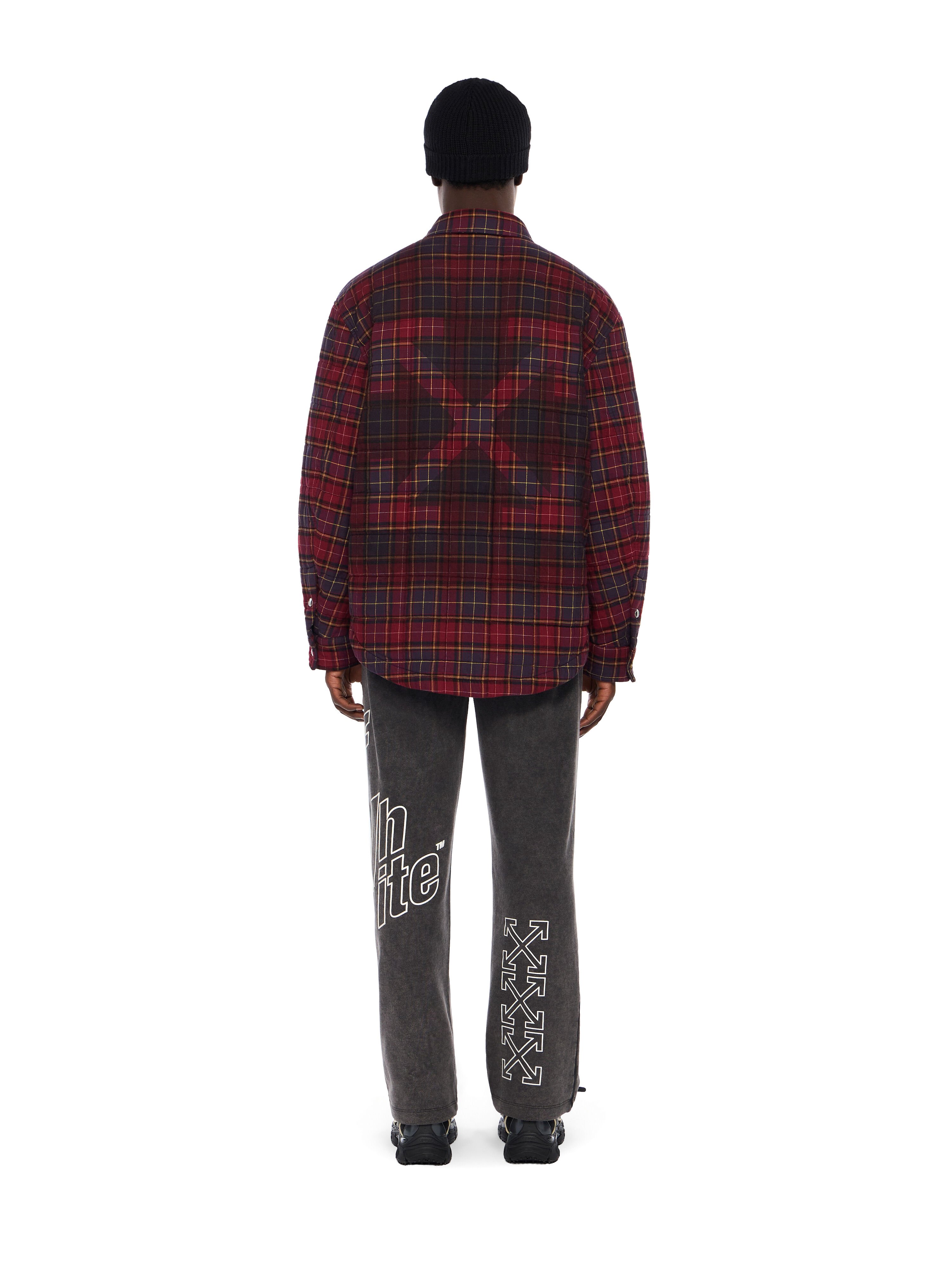 OFF WHITE Spray Arrow Check Flannel Overshirt BURGUNDY - BLACK OMES01AF25FAB002