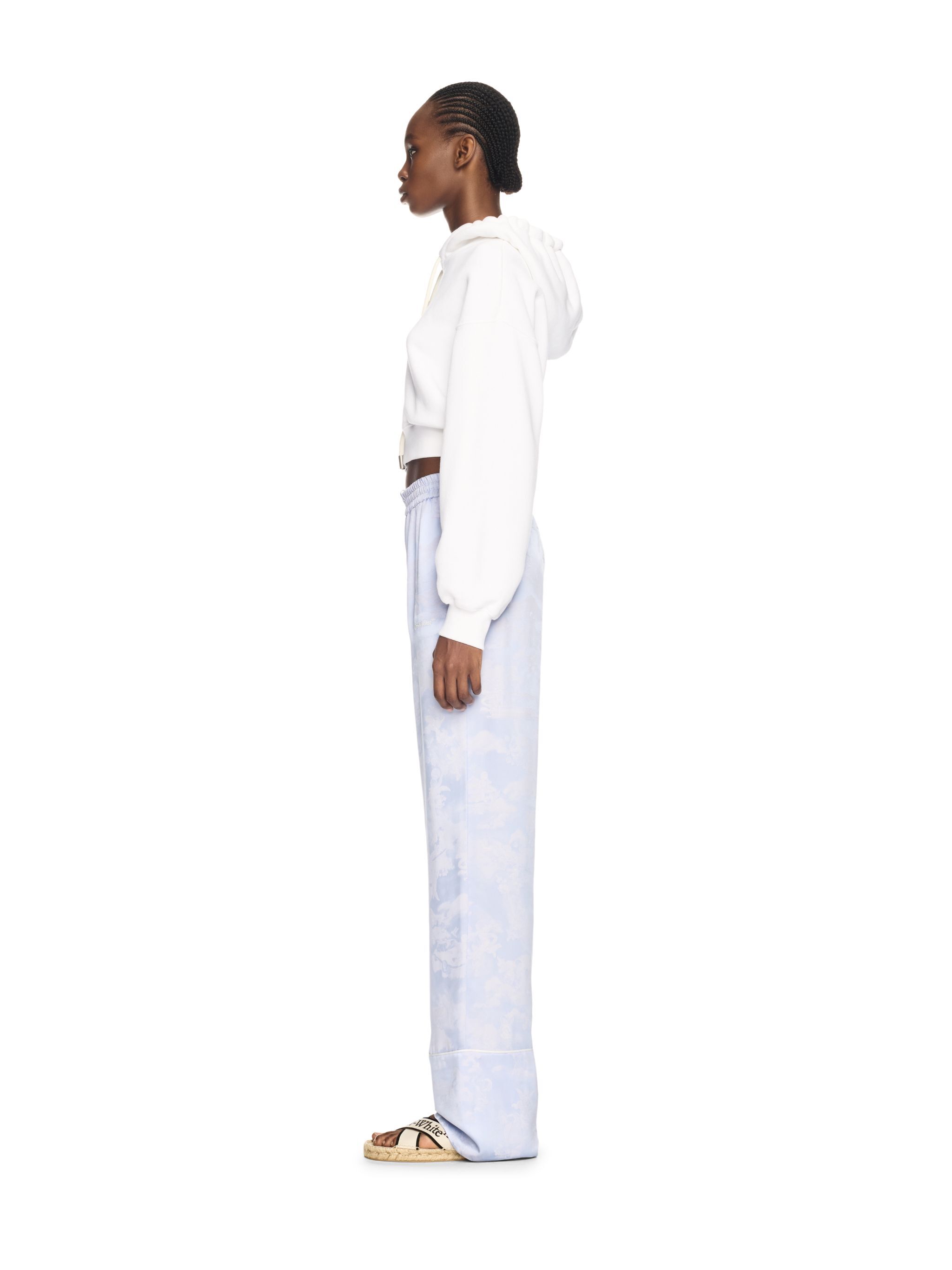OFF WHITE White Bookish Rose Cropped Hoodie WHITE OWBB056S25FLE001