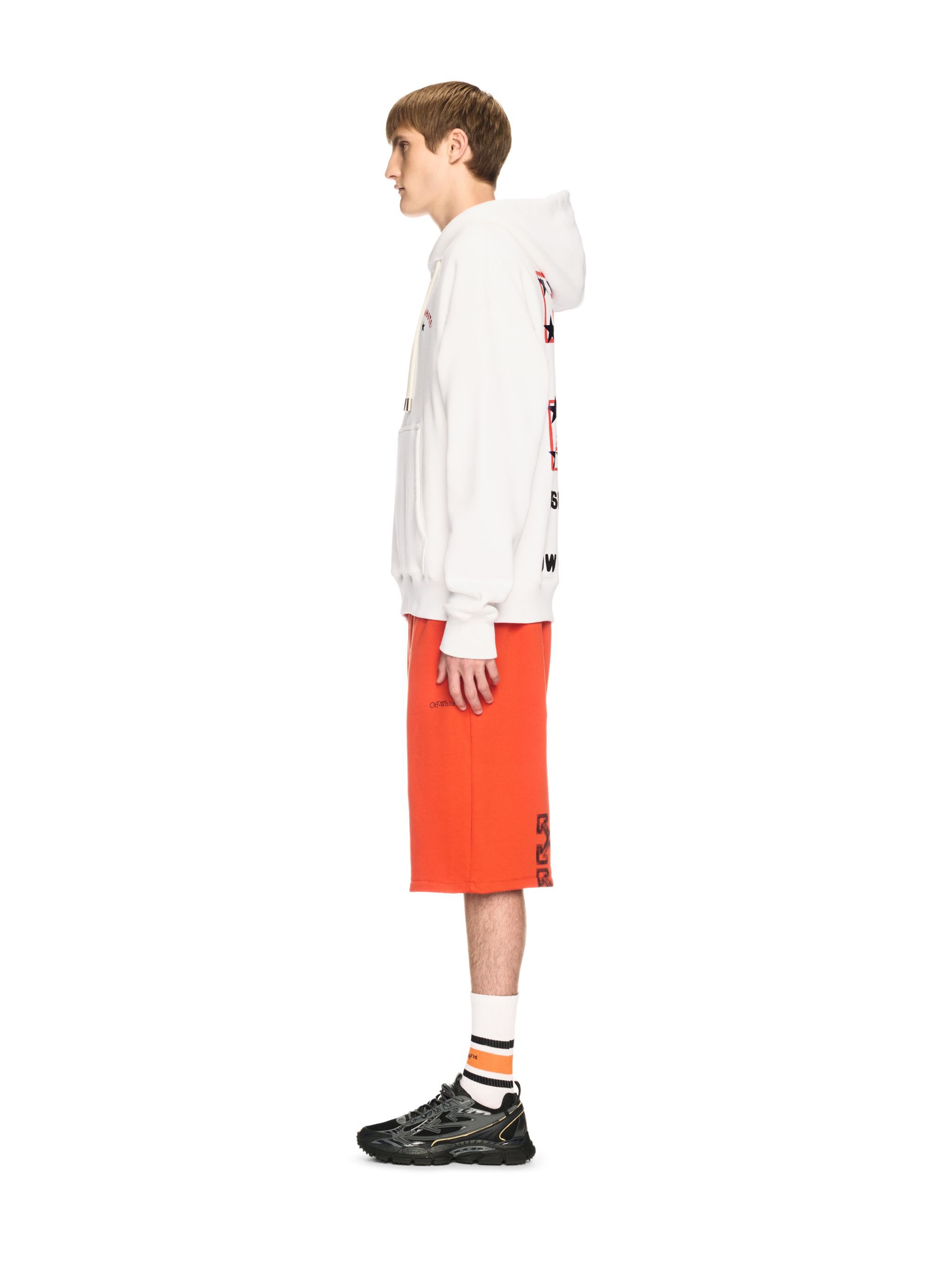 OFF WHITE Felpa Bianca Con Cappuccio E Motivo Starry Arrow BIANCO OMBB085S25FLE00D