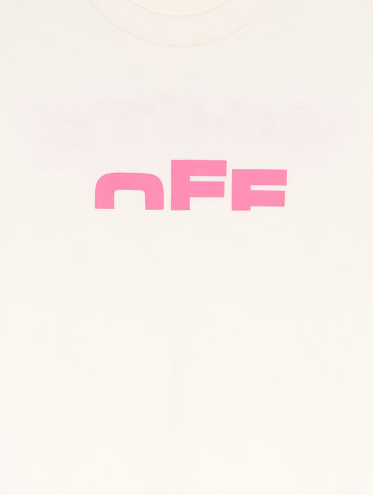 OFF WHITE Type Logo Logo T-Shirt WHITE - FUCHSIA OGAA001F25JER002