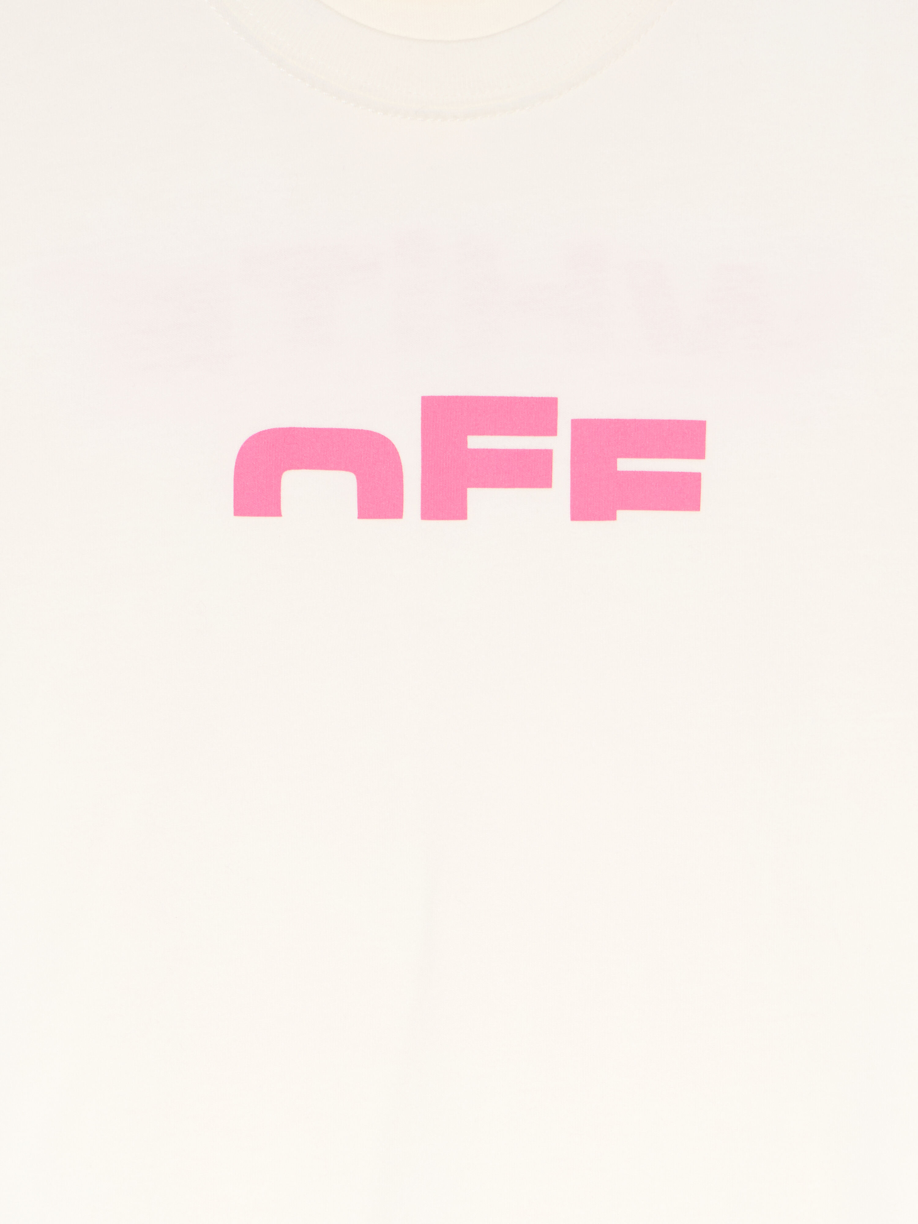 OFF WHITE Type Logo Logo T-Shirt WHITE - FUCHSIA OGAA001F25JER002