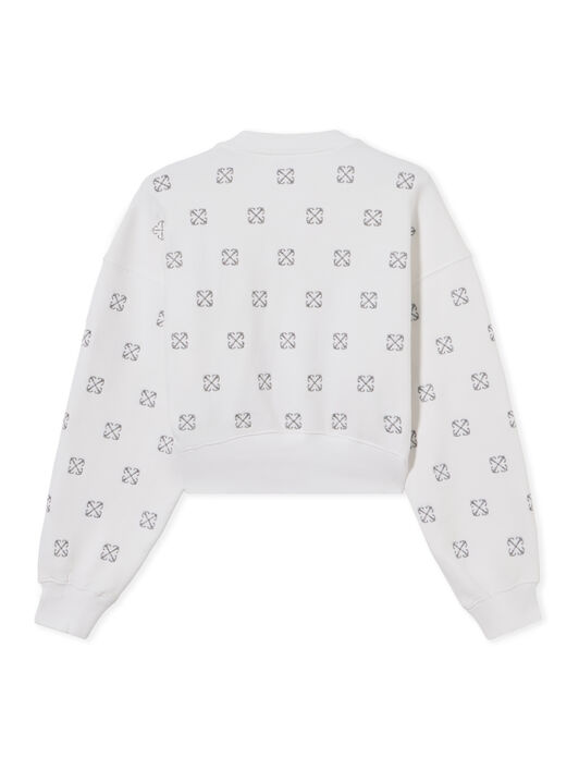OFF WHITE Lurex Little Arrows Sweatshirt WHITE - SILVER OWBA079S25FLE004