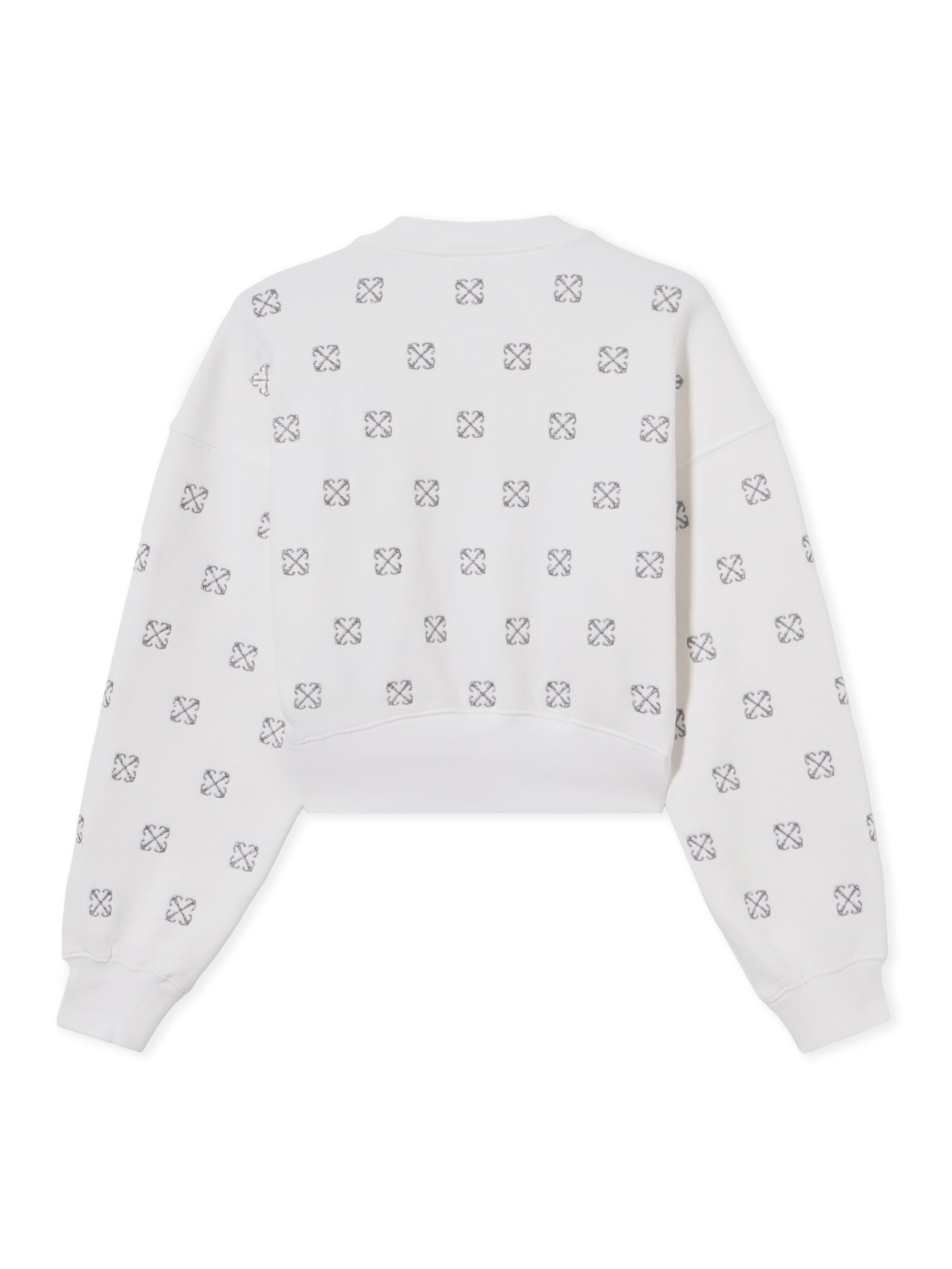 OFF WHITE Lurex Little Arrows Sweatshirt WHITE - SILVER OWBA079S25FLE004