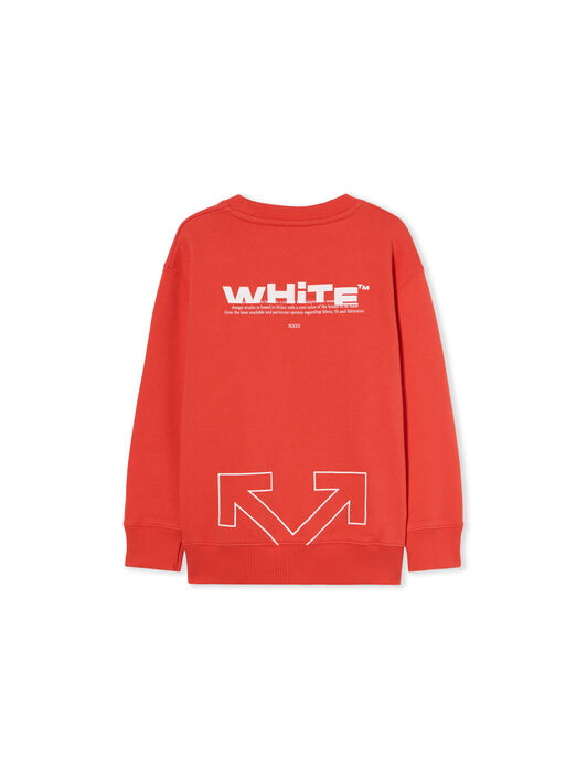 OFF WHITE Type Logo Crewneck Logo Sweatshirt RED - WHITE OBBA001F25FLE002