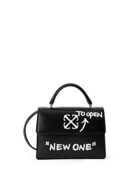 OFF WHITE Jitney Baby Quote Handbag BLACK - WHITE OWNP063C99LEA002