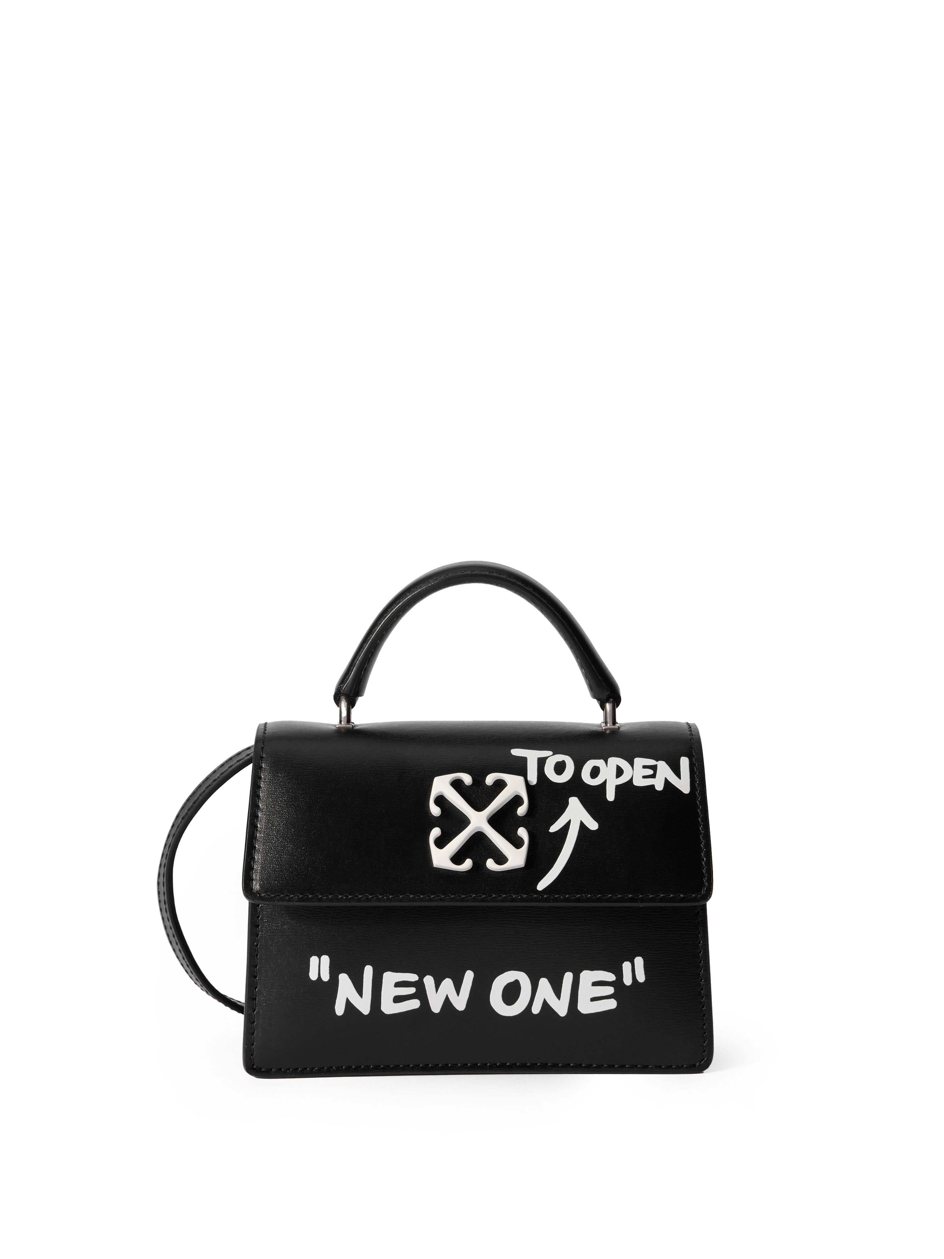 OFF WHITE Jitney Baby Quote Handbag BLACK - WHITE OWNP063C99LEA002