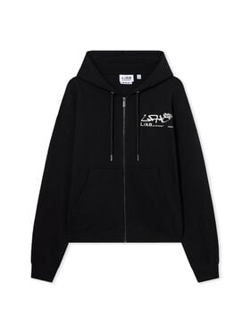 LAB Diagonal Graffiti Zip Hoodie BLACK 44LABF26K083