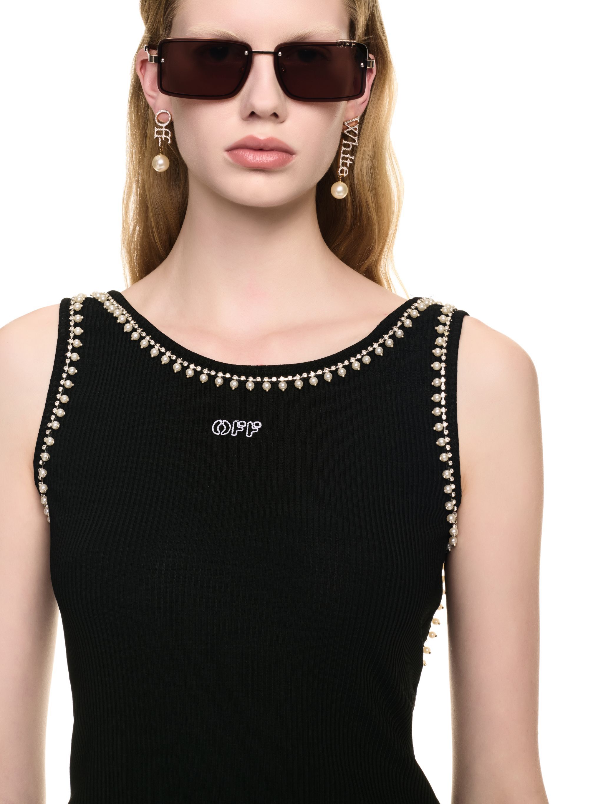 OFF WHITE LIGHT RIB EMB 20S TANK TOP  OWAD258F24JER001