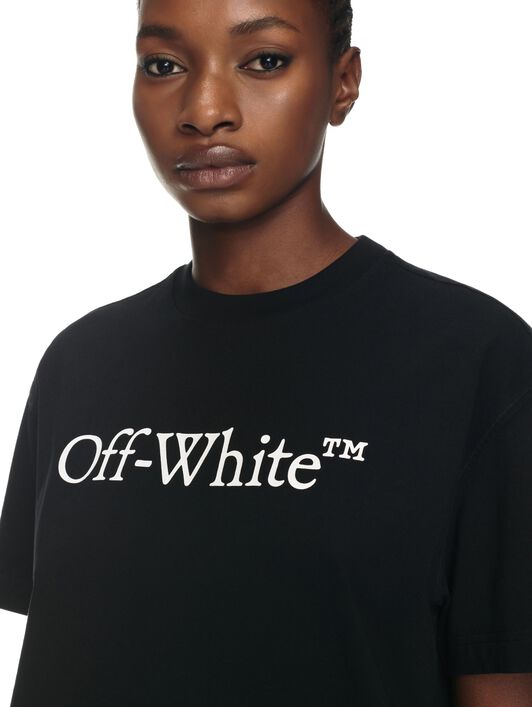 OFF WHITE Big Logo Bookish Casual Tee BLACK OWAA089C99JER003