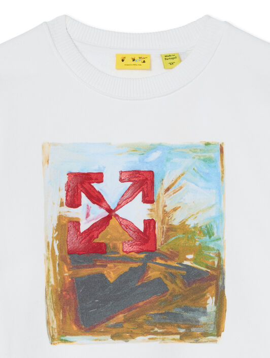 OFF WHITE Arrow Painting Crewneck Sweatshirt WHITE 44BBA001F26F004