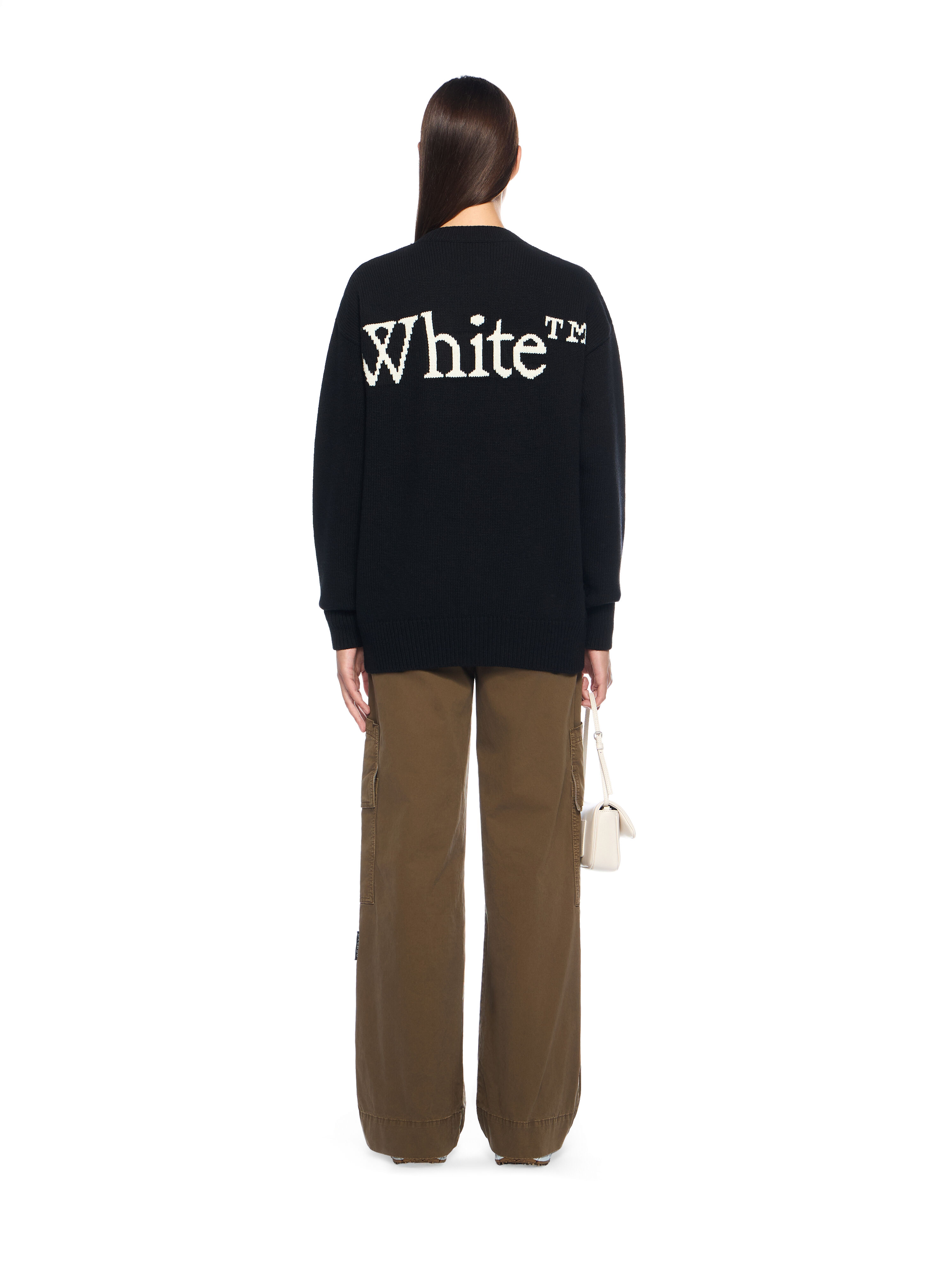 OFF WHITE Bookish Shared Knit Crewneck BLACK - WHITE OWHE10OF25KNI002