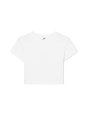 LAB L/AB Basic Ribbed Logo T-Shirt Bright White LABF2639A00012T