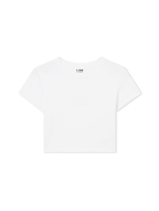LAB L/AB Basic Ribbed Logo T-Shirt Bright White LABF2639A00012T