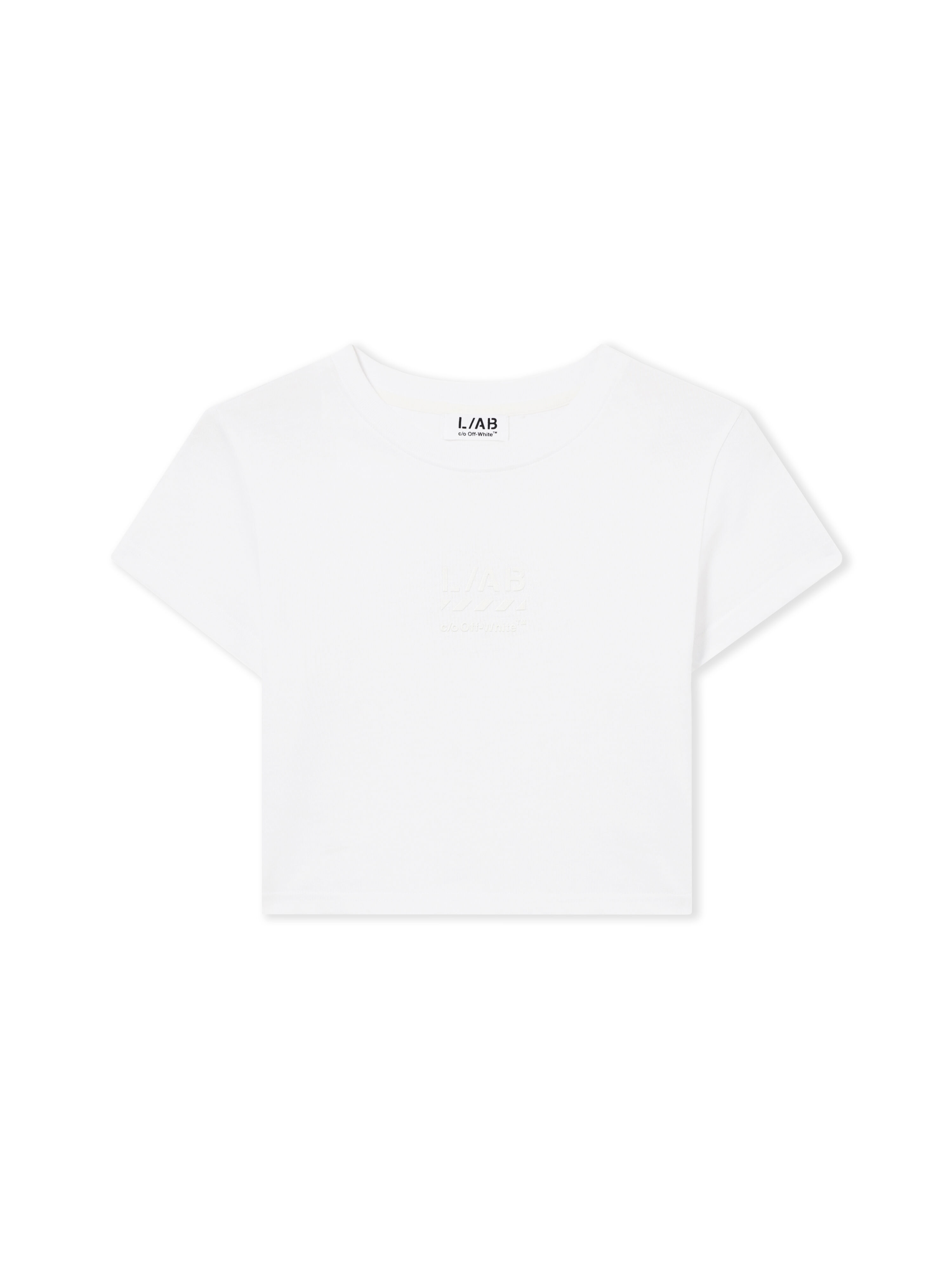 LAB L/AB Basic Ribbed Logo T-Shirt Bright White LABF2639A00012T