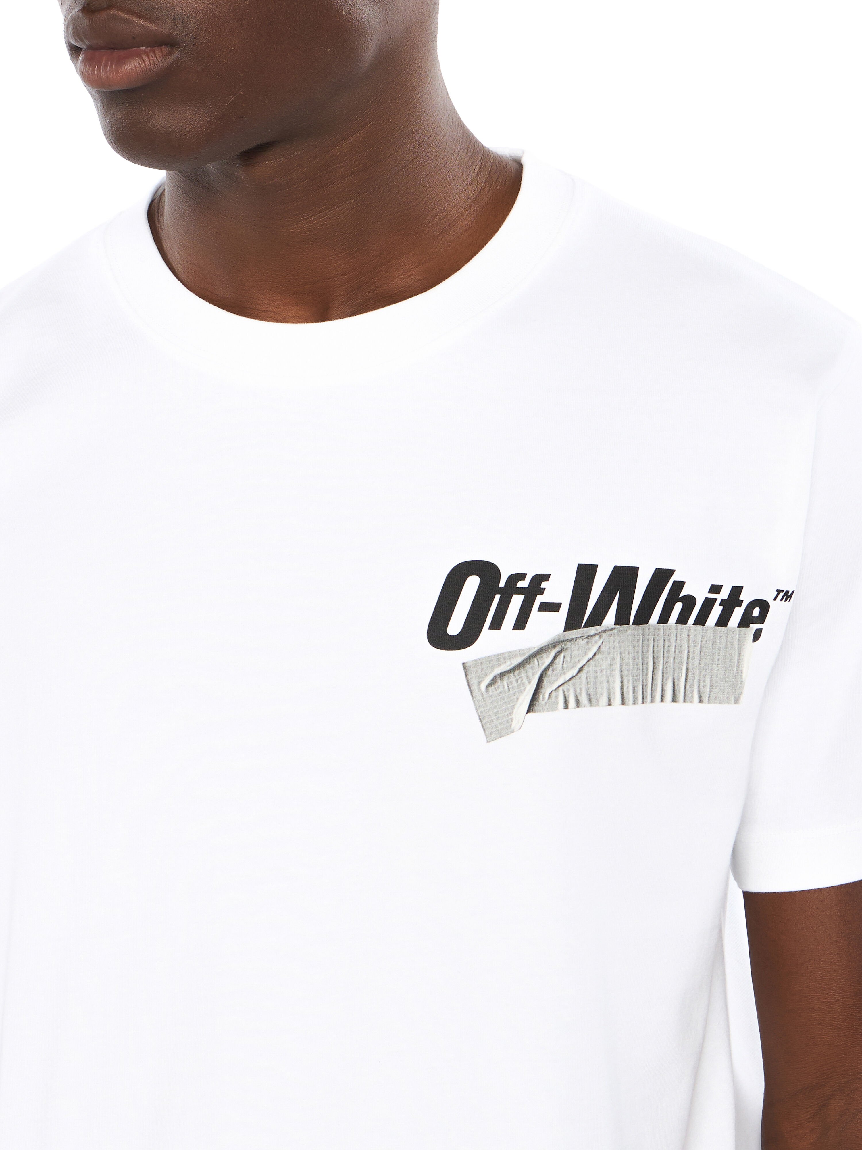 OFF WHITE Cupid Tape Slim T-Shirt WHITE OMAA027F25JER00B