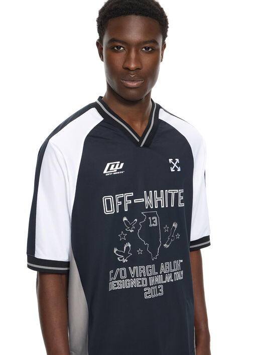 OFF WHITE Eagle Team Soccer S/S Top BLACK 44MAD013S26J001