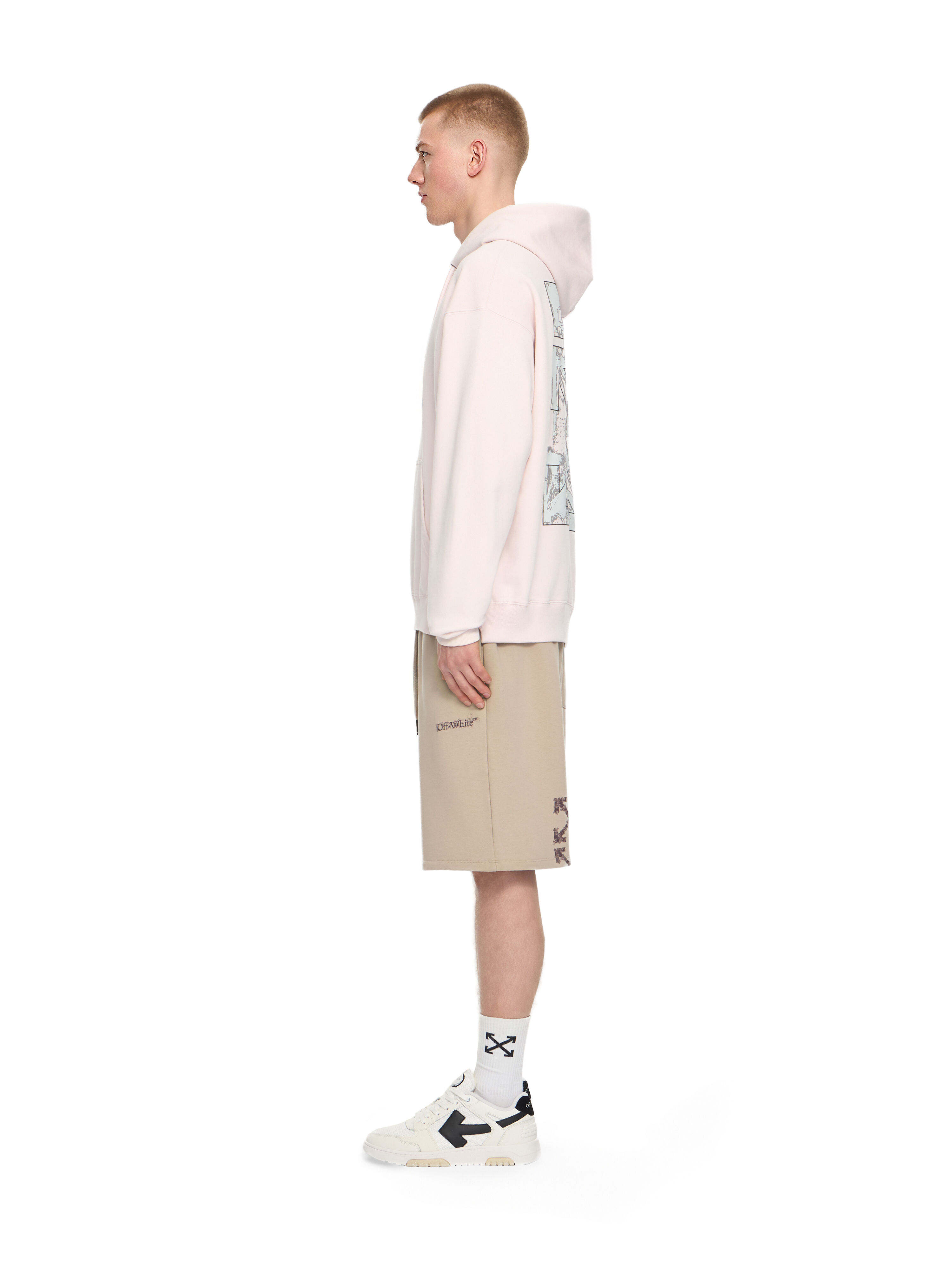 OFF WHITE Paint Arrow Skate Hoodie FADE OUT MAUVE MOR 44MBB085S26F00J