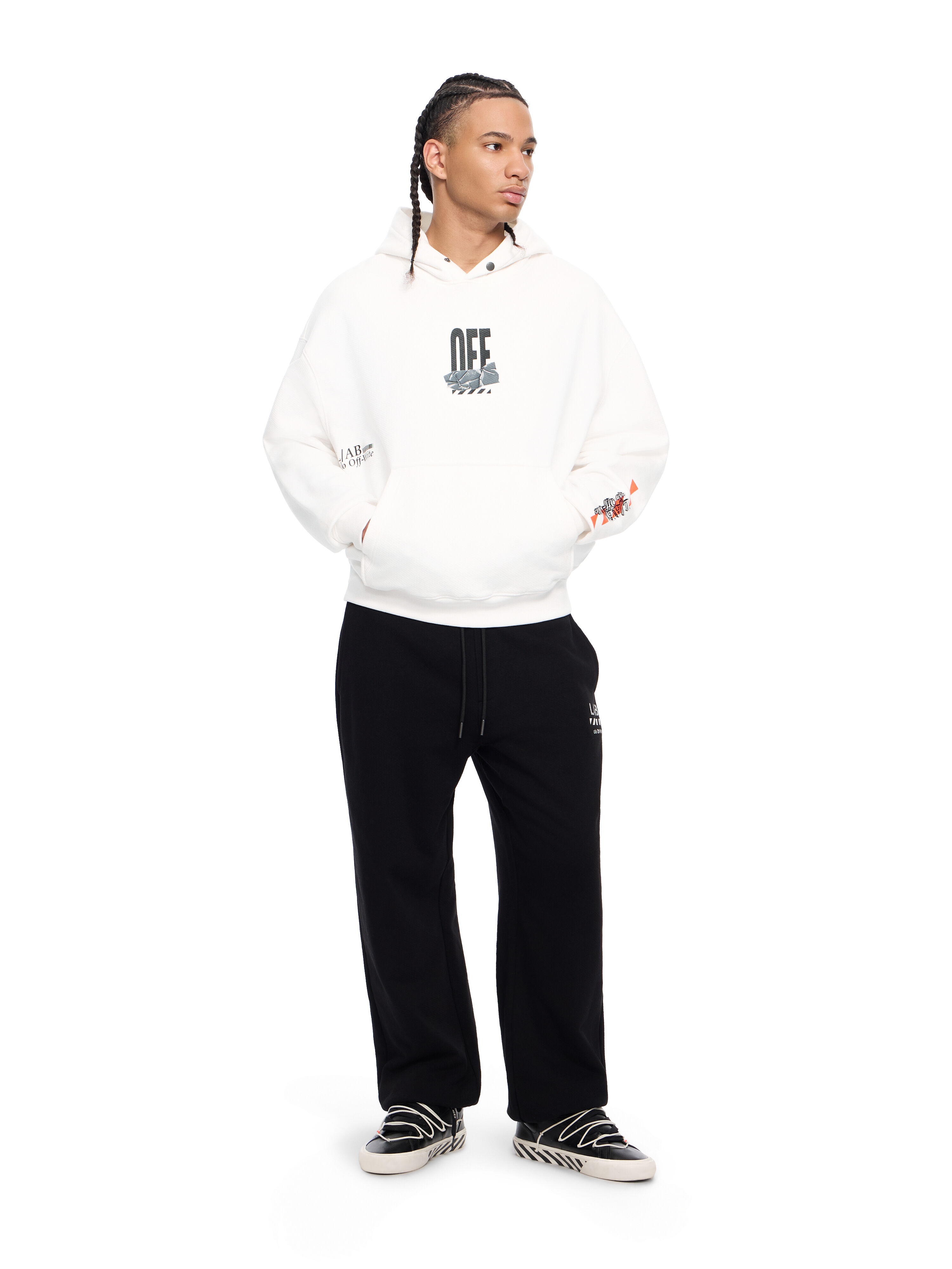 LAB L/AB Off Active Tape Hoodie WHITE 44LABF26K081