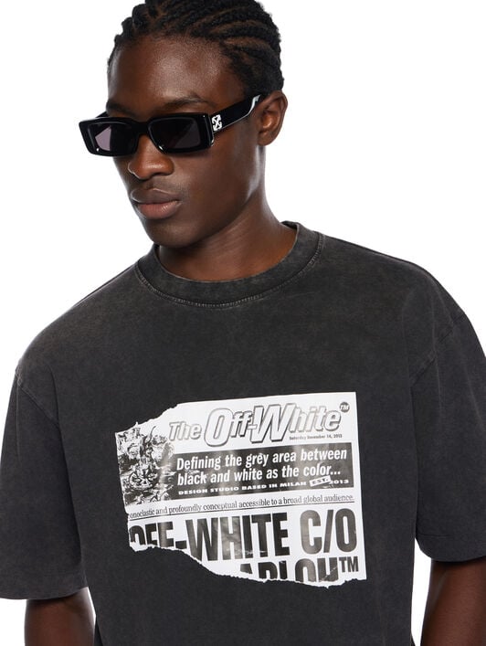 News Outl Arrow Skate Logo T-Shirt OFF WHITE News Outl Arrow Skate Logo T-Shirt VINTAGE BLACK - WHITE OMAA120F25JER009