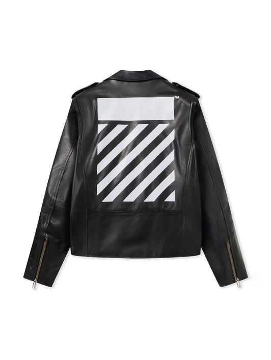 OFF WHITE Diag Tab Biker BLACK WHITE OMJG020C99LEA001