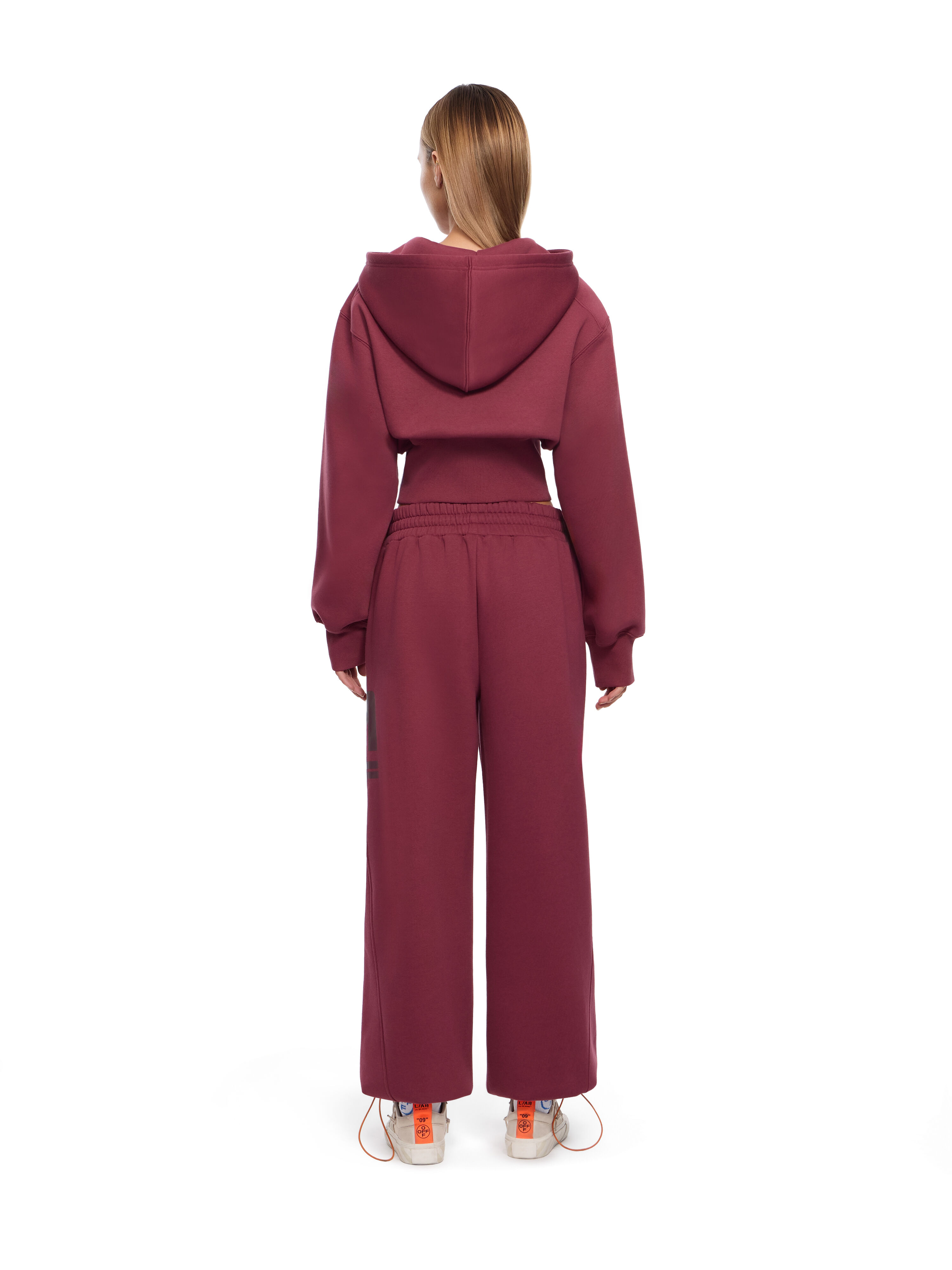LAB L/AB Logo Cropped Boxy Jacket Burgundy LABF2639G00040T