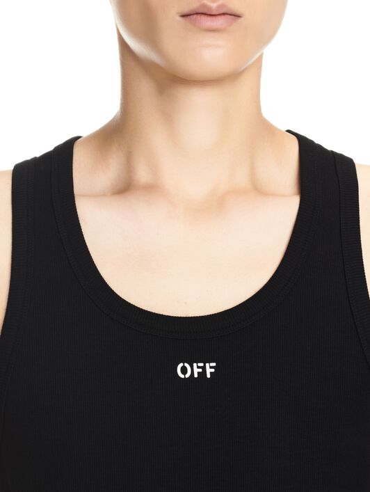 OFF WHITE Off Stamp Rib Tanktop BLACK OMUY006C99JER001