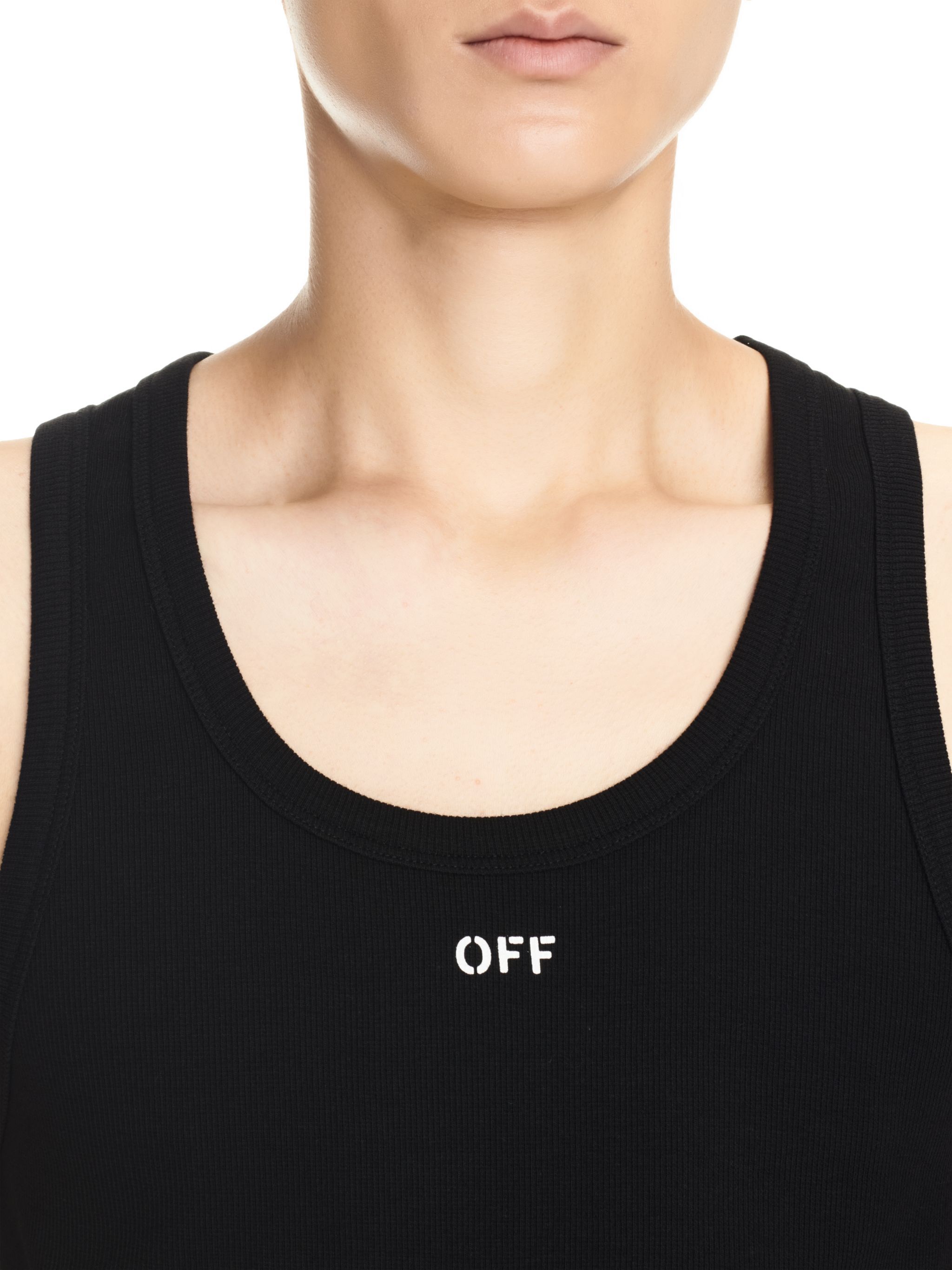 OFF WHITE Off Stamp Rib Tanktop BLACK OMUY006C99JER001