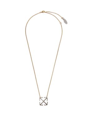 OFF WHITE Bicolor Arrow Pendant Necklace GOLD OWOB13HC99MET001