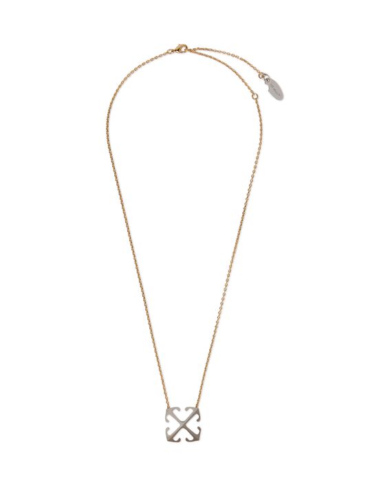 OFF WHITE Bicolor Arrow Pendant Necklace GOLD OWOB13OS25MET001
