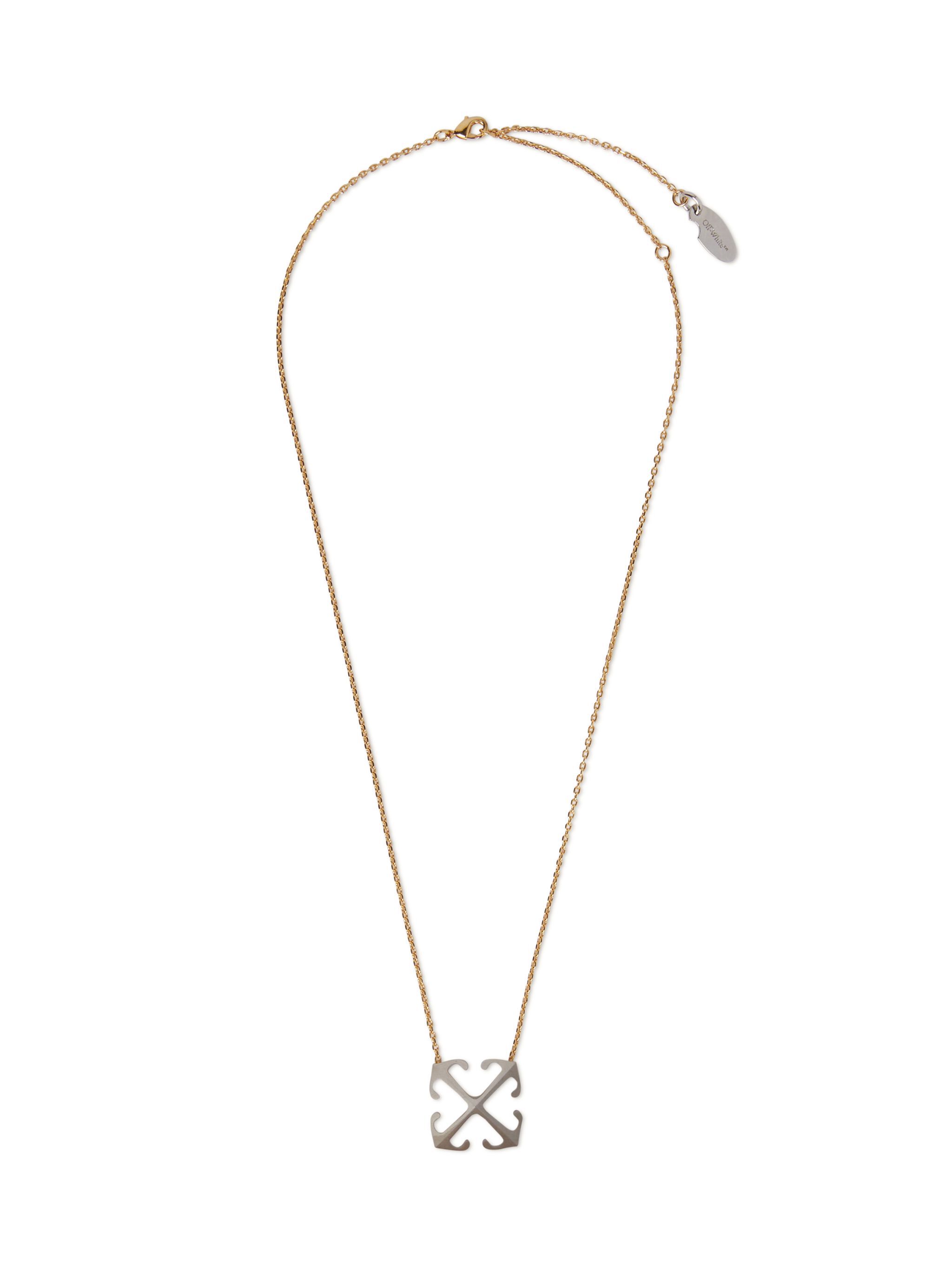 OFF WHITE Bicolor Arrow Pendant Necklace GOLD OWOB13OS25MET001