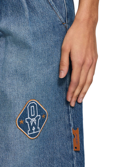 OFF WHITE Royal Patch Denim Bermuda Shorts Light Medium Blue-No Color 2YC01CS26DEN001