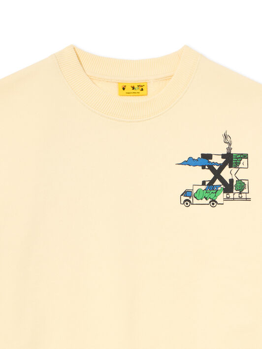 OFF WHITE Graffiti Crewneck PEAR SORBET 44BBA001S26F002
