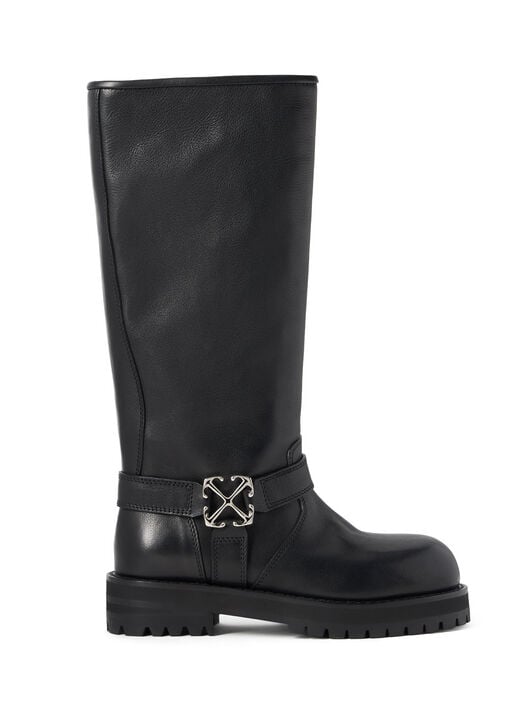 OFF WHITE Off Track High Boots BLACK - SILVER OWIE04OC99LEA001