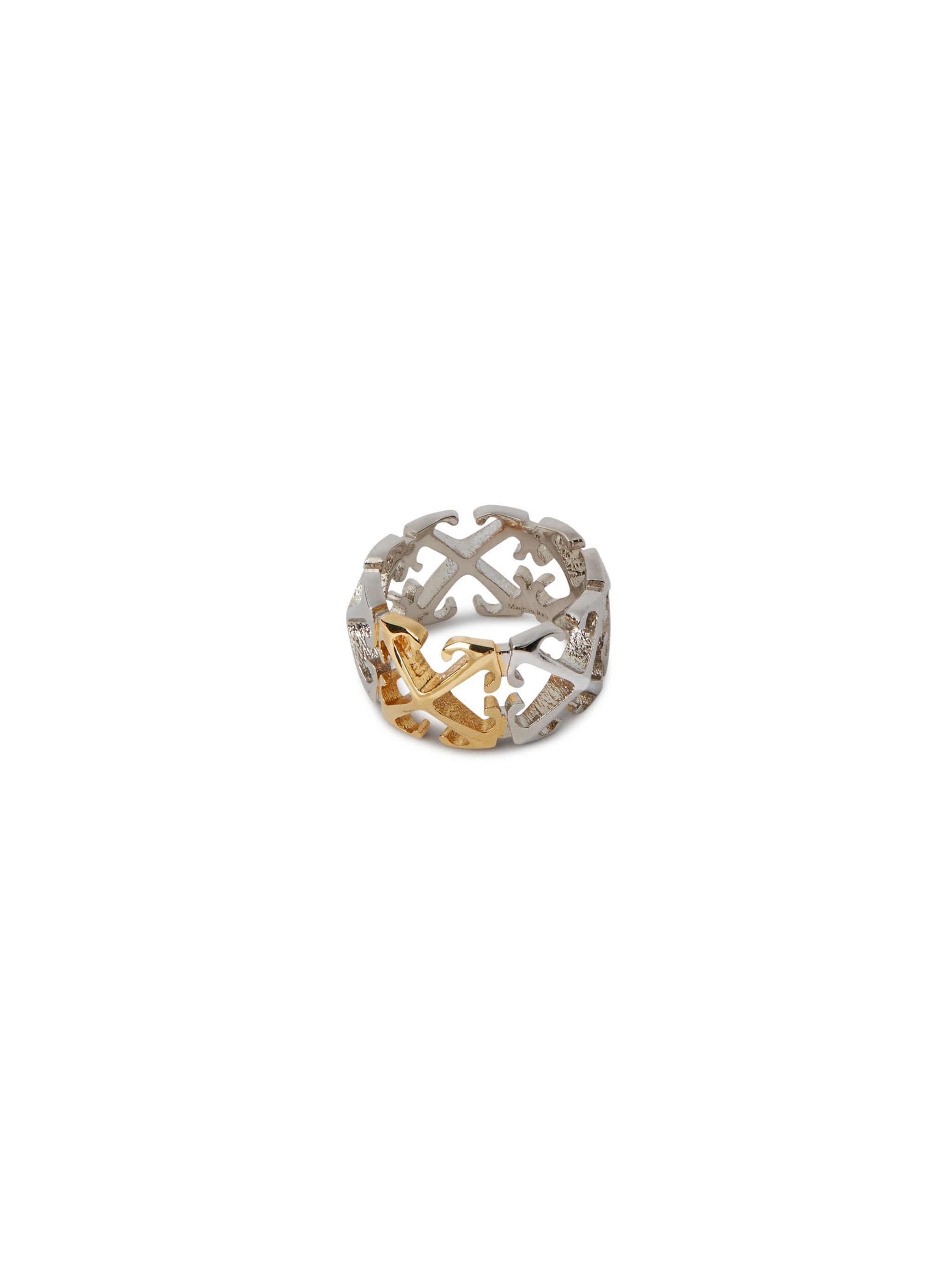 OFF WHITE Anello Bicolore Con Motivo Arrow ARGENTO OWOC11JC99MET001