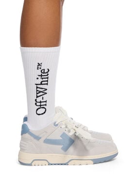 OFF WHITE Out Of Office Suede & Calfski MEDIUM GREY - DUSTY BLUE OWIA259F25LEA005