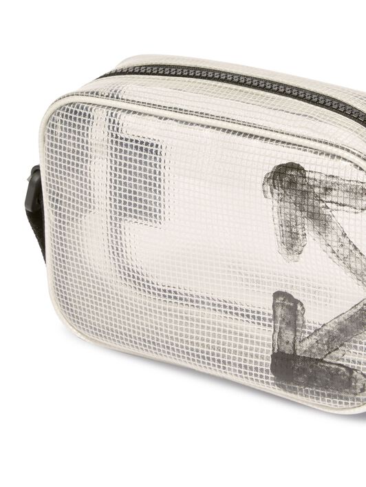 OFF WHITE Transparent/ Schwarze Ripstop Heritage Kameratasche WEISS OMNQ09AS25FAB001