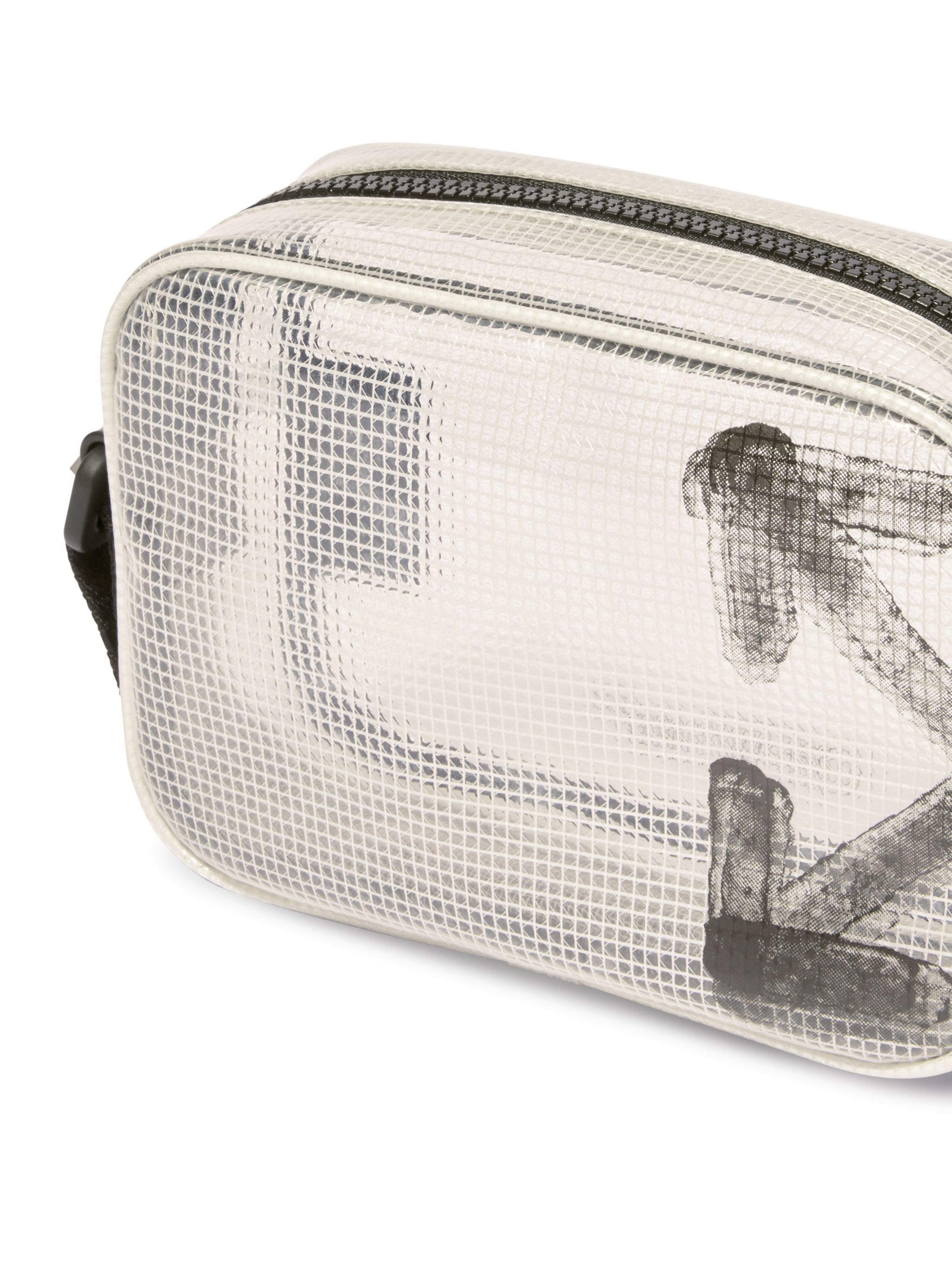 OFF WHITE Transparent/ Schwarze Ripstop Heritage Kameratasche WEISS OMNQ09AS25FAB001