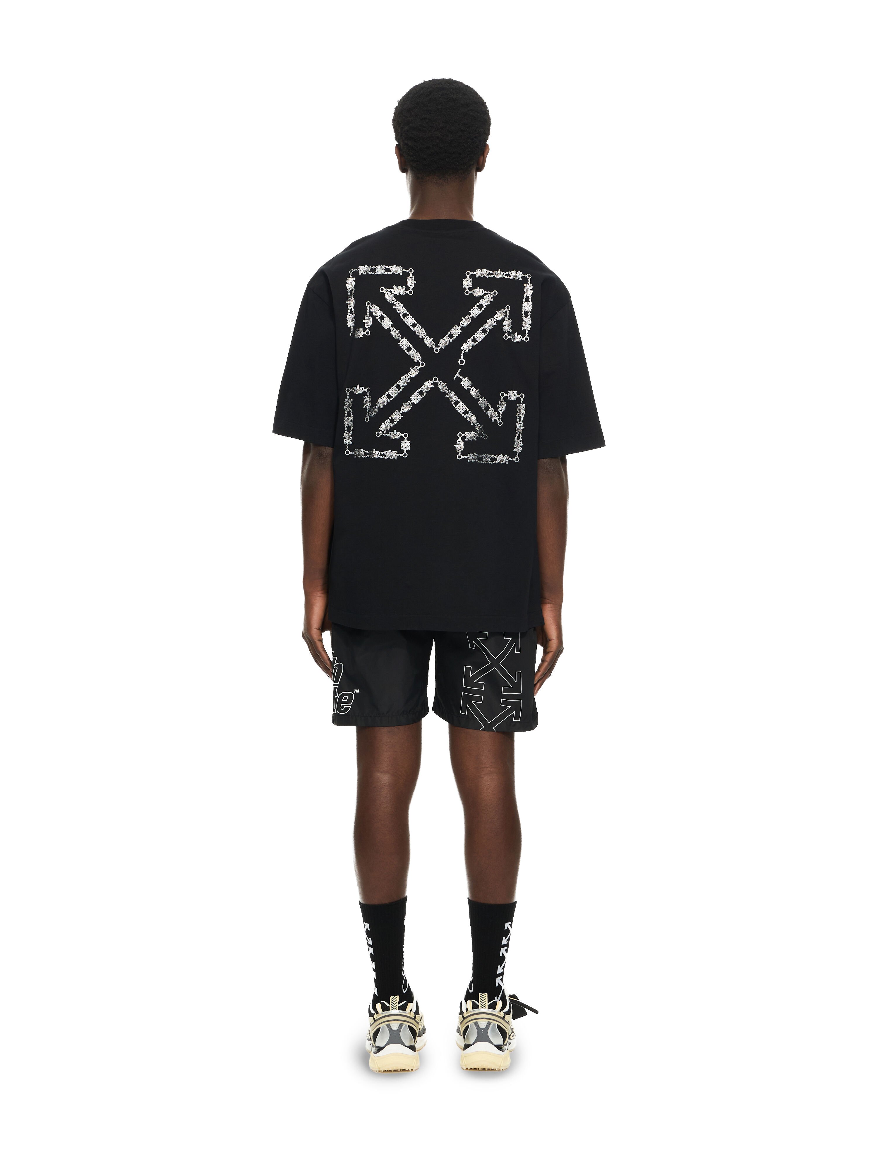 OFF WHITE Chain Arrow Skate T-shirt BLACK 44MAA120S26J004