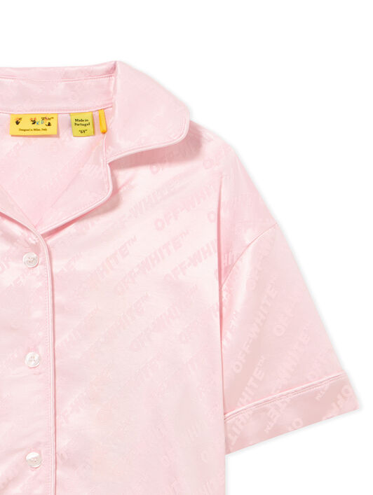 OFF WHITE Jacq Off Satin Shirt S/S BALLET SLIPPER 44GGG002S26F001