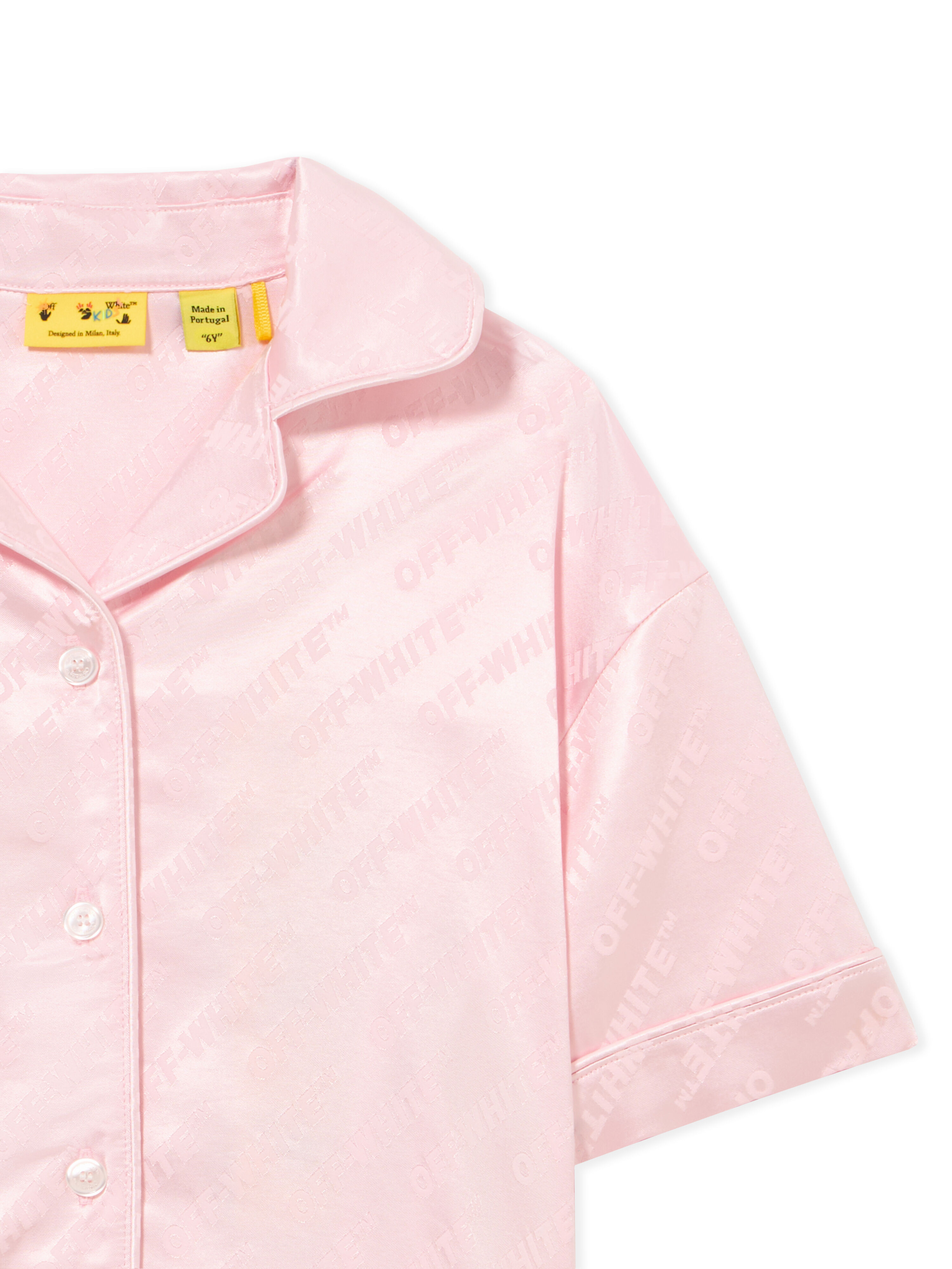 OFF WHITE Jacq Off Satin Shirt S/S BALLET SLIPPER 44GGG002S26F001