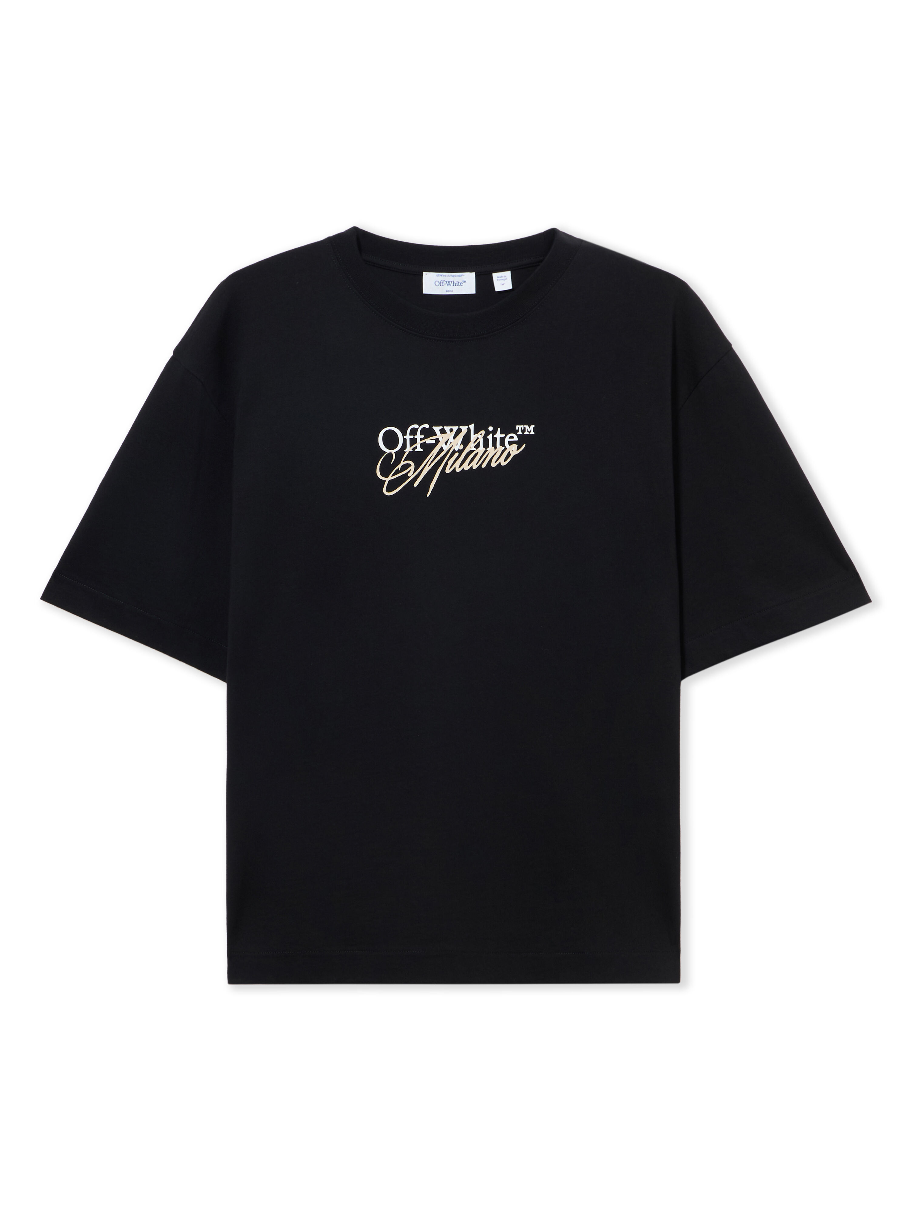 OFF WHITE Milano City Garments Skate  T-Shirt BLACK 44MAA120S26J01G